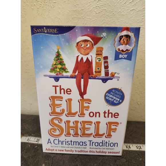 The Elf on the Shelf A Christmas Tradition (Brown-Eyed‎ Boy Scout Elf) - Picture 1 of 6